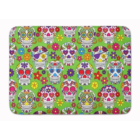 Carolines Treasures Day of the Dead Green Machine Washable Memory Foam Mat BB5117RUG
